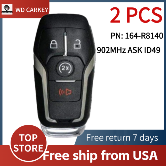 2PCS/BOX 2016-2017 Ford Explorer / 4-Button Smart Key / PN: 164-R8140 / M3N-A2C31243300 902 (No logo)